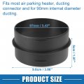 A Absopro Car Air Ducting Connector Straight Heater Duct Joiner Pipe 3 54 90mm Od Black