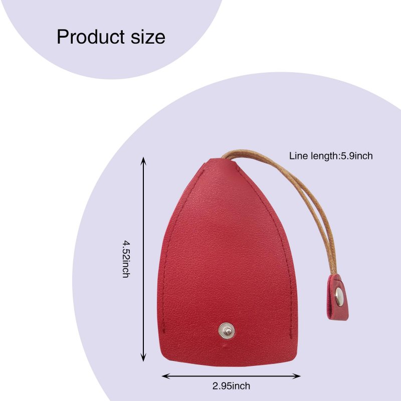 Car Pu Leather Pull Out Key Bag Large Capacity Storage Cover With Hook For Most Cars Red 2 Pack
