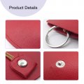 Car Pu Leather Pull Out Key Bag Large Capacity Storage Cover With Hook For Most Cars Red 2 Pack