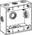 Orbit 2b100-5x Electric Box 2 Deep 5 Outlets W 1 Hole Size X-configuration Weatherproof 2-gang Gray 