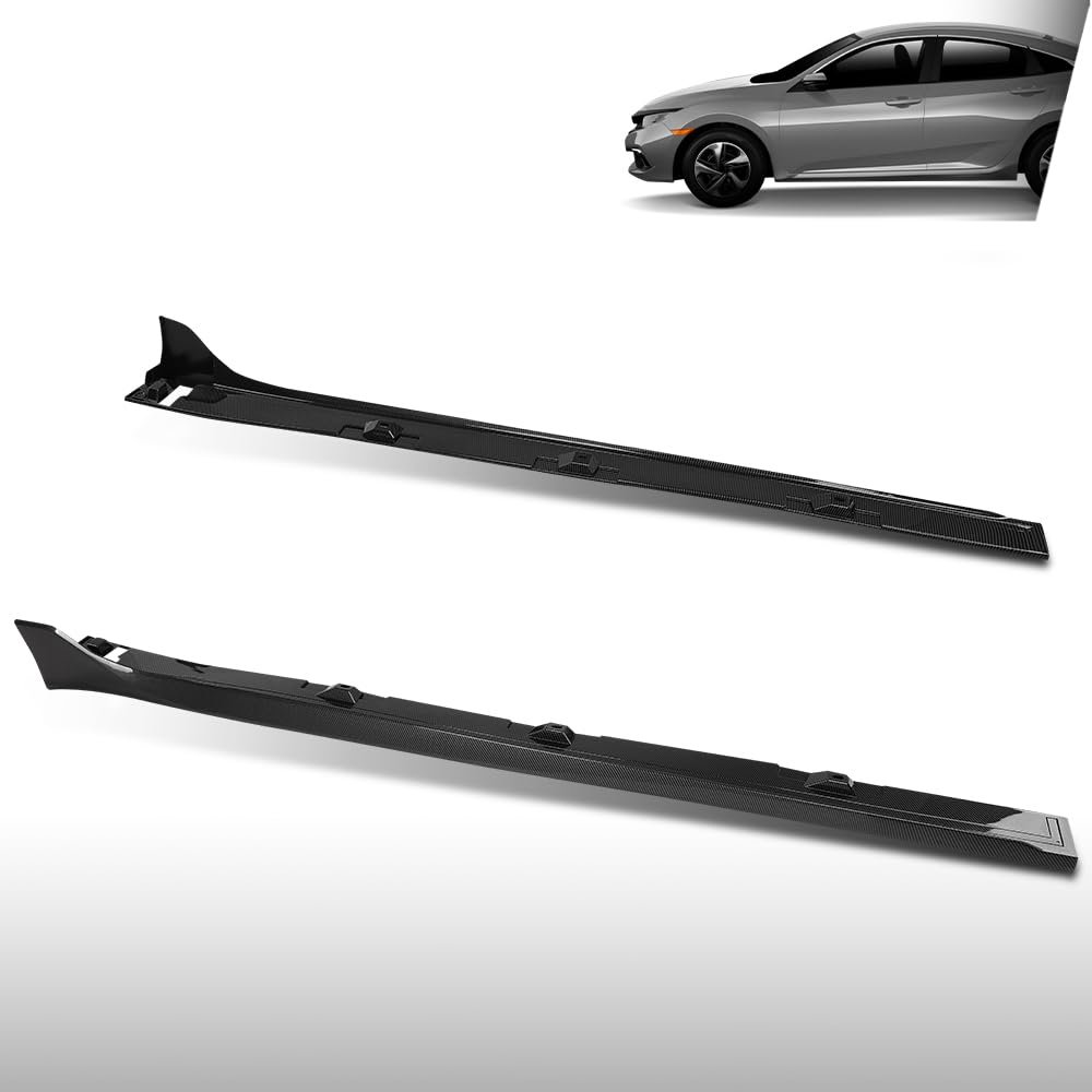 Side Skirt Extension For Honda Civic Sedan 4 Door 2016 2017 2018 2019 2020 2021 Including Si Model Not Fit 2 Or Type-r