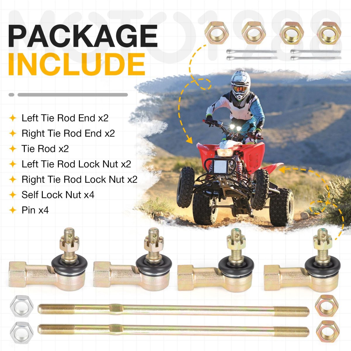 Left And Right Tie Rod Ends Kit For Honda Trx400ex 1999 2008 Trx400x 2009 2014 Part Number 53158 Hn1 003