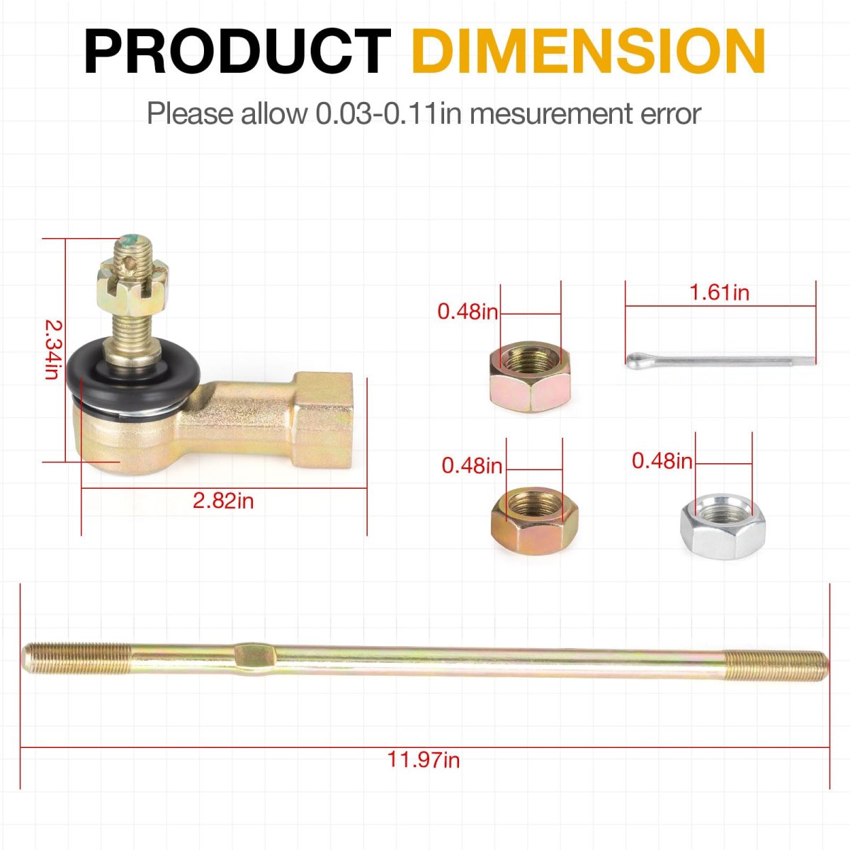 Left And Right Tie Rod Ends Kit For Honda Trx400ex 1999 2008 Trx400x 2009 2014 Part Number 53158 Hn1 003