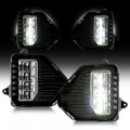 Hecasa Pair Led Fog Lights Bezels For 2019-2023 Gmc Sierra 1500 Denali At4 Slt Front Driving Lamp Assembly W White Light Black 