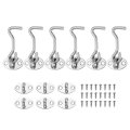 6pcs Hook And Eye Latch 3 1 Stainless Steel Door Lock Gate Rust-resistant Sliding Latches With Screws For Doors Window Fence 