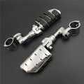 Smt-chrome Short Angled Adjustable Dually Highway P-clamps Large Footpeg Footrest Compatible With V-star Roadstar Suzuki