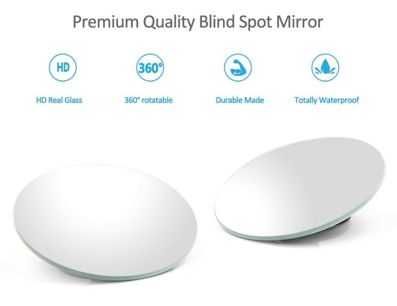 Adjustable Round Blind Spot Mirrors 2 Pack Hd Glass Convex Rear View Mirror With 360 Degrees Rotation For Car Suv And Trucks