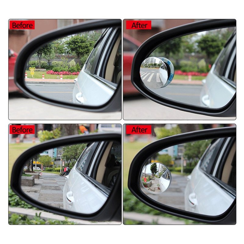 Adjustable Round Blind Spot Mirrors 2 Pack Hd Glass Convex Rear View Mirror With 360 Degrees Rotation For Car Suv And Trucks