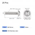 Uxcell Flanged Button Head Socket Cap Screws M5 22mm Hex Drive 304 Stainless Steel Fasteners Bolts Fully Threaded Machine Screw