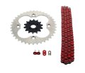 2005 2008 Honda Trx400ex Chain And Sprocket Kit 520 94 Red Non O Ring Silver Steel 14 38 Sprockets 