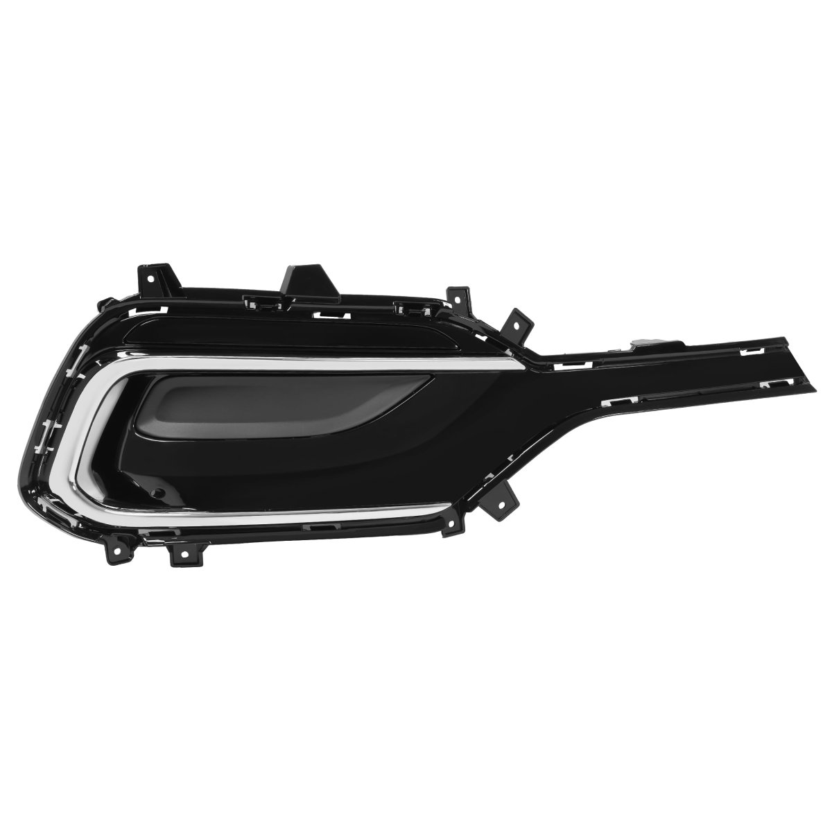 Right Fog Light Bezel For 2017 Hyundai Santa Fe Sport Front Bumper Lamp Trim Cover Painted Black And Chrome Silvery Passenger