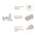 Uxcell 40pcs Flat Head Torx Screws M4 X 12mm 304 Stainless Steel Countersunk Self Tapping Anti-theft Wood Tamper Resistant Fit