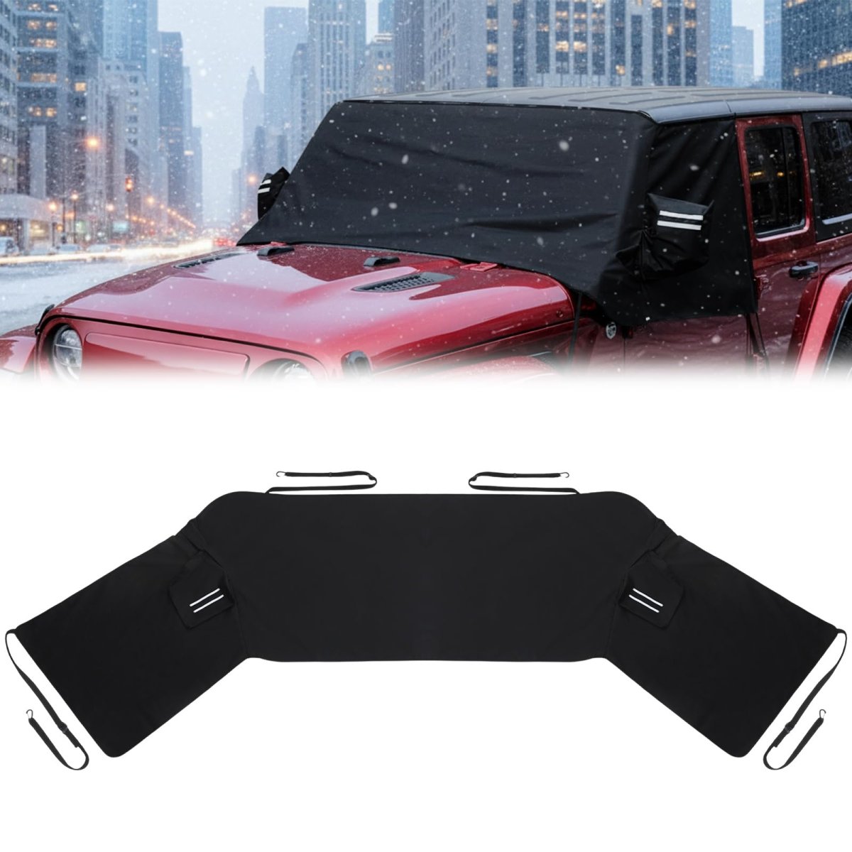 Tallew Windshield Snow Cover For Wrangler Jk Jl And Gladiator Jt Waterproof With Side Mirror Ice All Weather