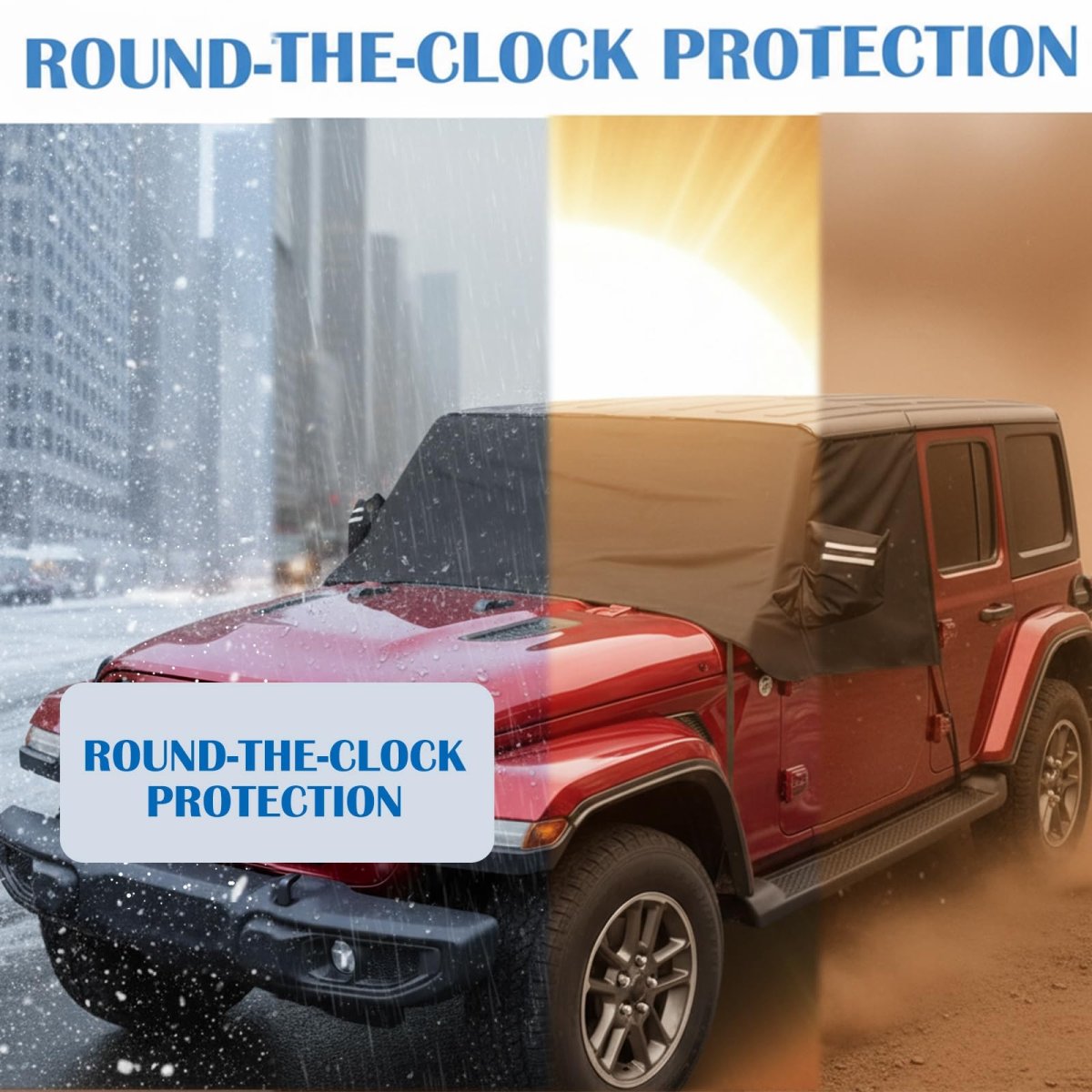 Tallew Windshield Snow Cover For Wrangler Jk Jl And Gladiator Jt Waterproof With Side Mirror Ice All Weather