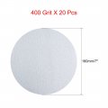 Uxcell 20 Pcs 7-inch Aluminum Oxide White Dry Hook And Loop Sanding Discs Flocking Sandpaper 400 Grit
