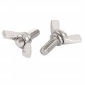 Uxcell M5 X 12mm Thread 304 Stainless Steel Wing Bolt Butterfly Screw Silver Tone 5pcs