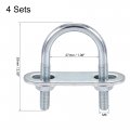 Uxcell Round U-bolts 4 Sets 1 06 27mm Inner Width 53mm Length Steel M6 With Nut Plate Washer