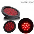 Ricoy 4inch 12-led Rear Truck Trailer Brake Stop Turn Marker Tail Light Flush Mount Led Waterproof Tight Sealed Grommet