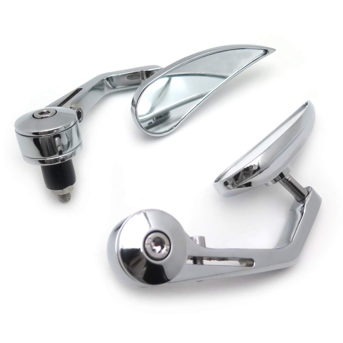 Chromed Bar End Mirrors For 7 8 In Or 1 Handlebars Universal Fit Suzuki Kawasaki Yamaha Honda Harley Davidson Motorcycles Pair