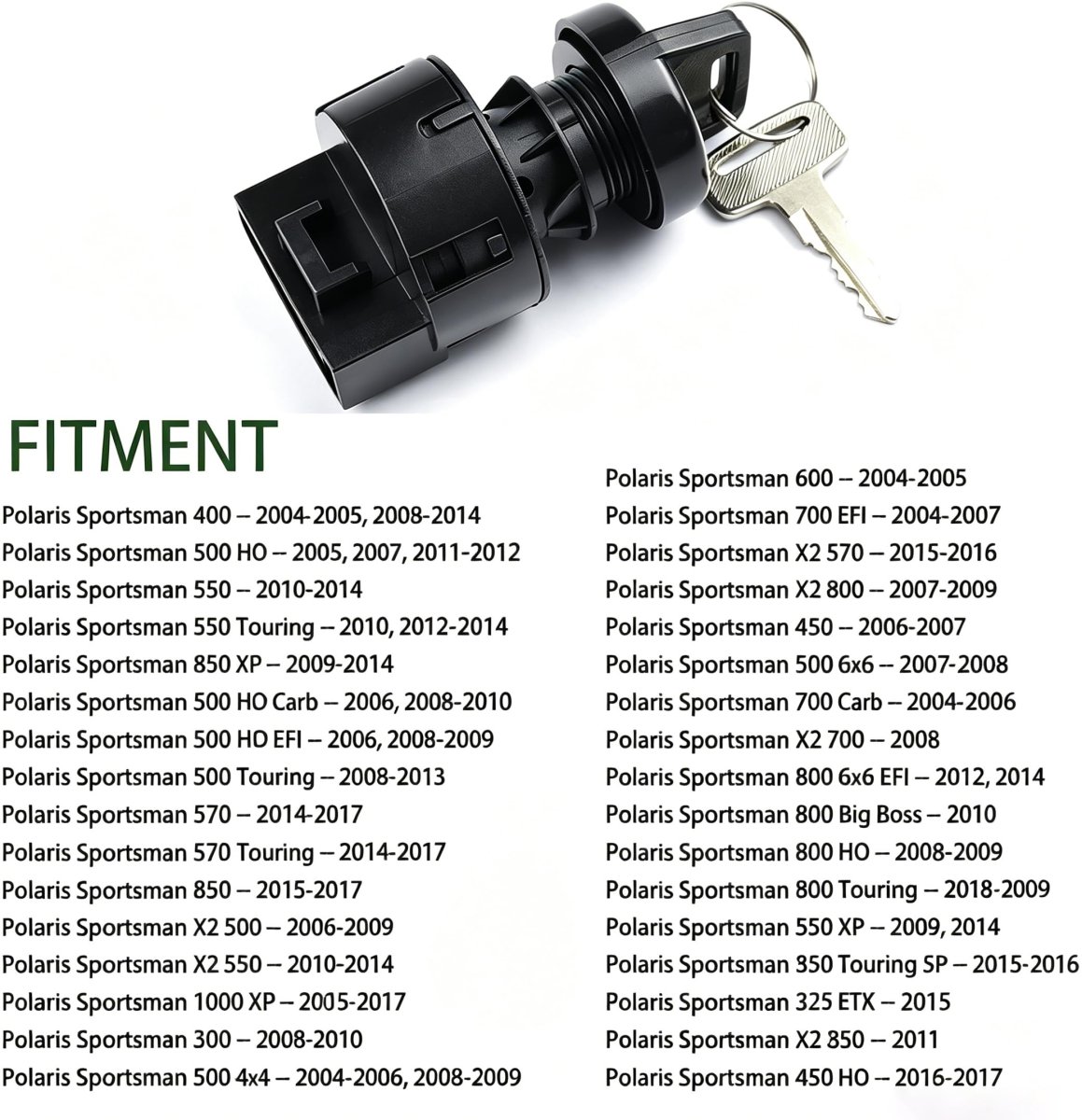 Ignition Key Switch For Polaris Rzr Xp 1000 4 Ranger Sportsman Ace General 3 Position Hsprss1002 Replaces