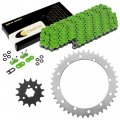 Caltric Green O-ring Drive Chain Sprockets Kit Compatible With Yamaha Banshee 350 Yfz350 Yfz-350 1989-2006