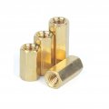 Khgwero 50-100pcs Long Nuts M4 L Hexagonal Brass Column Monitoring Security Camera Stud Internal Thread Copper Nut Color Size 
