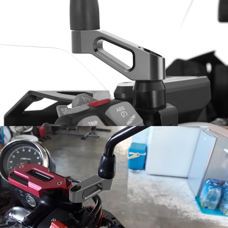 Mokiton Rearview Mirror Mount Risers Extenders Adapter Kit With M8 M10 Bolt For Motorcycle Dual Sport Cruisers Scooters