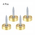 Uxcell Mirror Screws Decorative Cap Cover Nails Polished Gold 16mm 4pcs