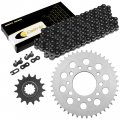 Caltric Black Drive Chain And Sprocket Kit Compatible With Honda Cbr600f 1987 1988 1989 1990