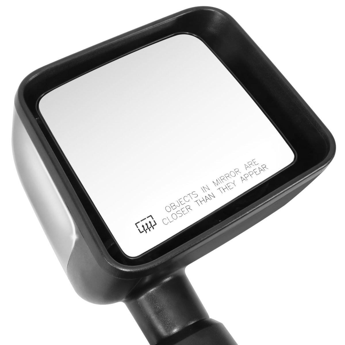 Side Door Power Mirror With Heated Glass Chrome Cover For Jeep Wrangler 2014 Passenger Right Smooth Black Part Number