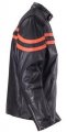 Mens Vented Leather Motorcycle Jacket With Orange Stripes Size M Md Medium 40-42 