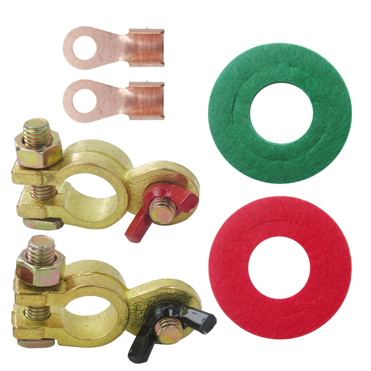 Solid Brass Marine Battery Terminal Connectors Top Post For 12v 24v Automotive Boat Car Rv Accessories Wire Cable Ends Pure