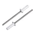50pcs 1 8 X3 Aluminum Blind Rivets Grip And Steel Mandrel Closed End Dome Head Fasteners For Metal Furniture Automotive Silver 