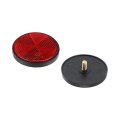 4pcs M6x1 0 Red Plastic Universal Screw Mount Reflective Warning Reflector For Motorcycle Bike