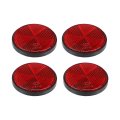 4pcs M6x1 0 Red Plastic Universal Screw Mount Reflective Warning Reflector For Motorcycle Bike