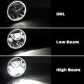 Sautvs Led Headlights With Halo Ring Drl For Kawasaki Mule Pro High Low Beam Front Head Lamp Assembly Pro-fxt Dxt Dx Fx