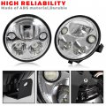 Sautvs Led Headlights With Halo Ring Drl For Kawasaki Mule Pro High Low Beam Front Head Lamp Assembly Pro-fxt Dxt Dx Fx