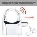 Alarm Lock Universal Security Anti-theft Padlock 110db Waterproof Siren Aluminum Alloy Keyed For Motorcycle Bicycle Door Window