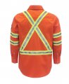 Bocomal Fr Shirts Hi Vis High Visibility Flame Resistant Fire Retardant Shirt 7 5oz Orange For Men 