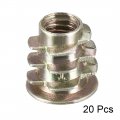 Uxcell Furniture Threaded Insert Nuts Zinc Alloy M5 Internal Threads 10mm Length 20pcs