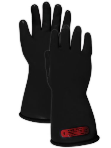 Magid M011b A R C Natural Rubber Latex Class 0 Insulating Glove With Straight Cuff Work Length Size 11 Black 1 Pair