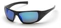 12 Pair Pyramex Sb5665d Goliath Safety Glasses Black With Ice Blu -e Mirror Lens 