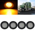 4 Pack 2 5in Round Led Marker Lights 13 Yellow Side Trailer Universal Waterproof Clearance Lamp For Truck Bus Van Boat Lorry 