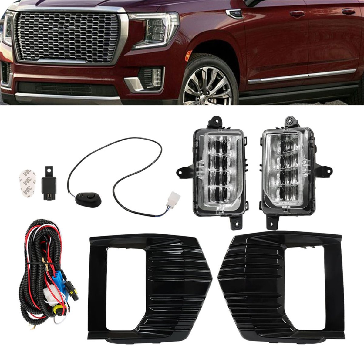 Yukon Yukon Xl 2021-2023 Fog Lamps Assembly Replacement For Gm1038263 Gm1039263 Right Left Side Lights