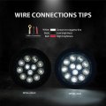 G-plus 4 Inch Round 12 Led Reverse Backup Tail Lights 2pcs Clear Lens Truck Trailer Lamp Universal Compatible Withs Trailers