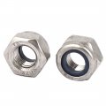 Uxcell Hex Lock Nuts M10 X 1 25mm Stainless Steel Nylon Insert Self-locking For Fasteners 4pcs Silver Tone