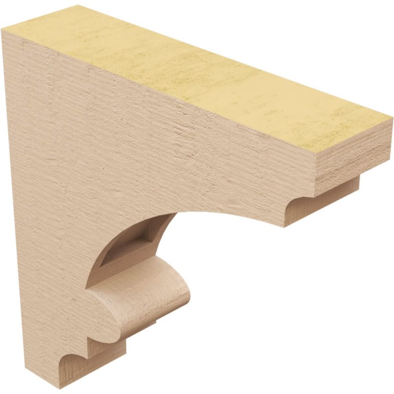 Ekena Millwork 3 W X 12 D H Series 1 Thin Diane Rough Cedar Woodgrain Timberthane Corbel Primed Tan