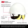 3m Safety Glasses Ansi Z87 Anti-fog Amber Lens Attaches To Hard Hat Suspension