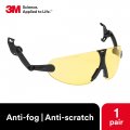 3m Safety Glasses Ansi Z87 Anti-fog Amber Lens Attaches To Hard Hat Suspension