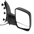 Ocpty Black Right Side Mirror Fit For 2003-2013 Ford E-250 Textured Glass Manual Folding Heated